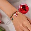 Pulsera Navideña Nueva Europea y Americana Moda Pulsera Navideña de Cuentas de Arroz para Mujer Papá Noel Muñeco de Nieve Colgante Pulsera Venta al por Mayor