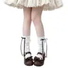 Meias Largas Respiráveis para Primavera e Verão, Meias Lolita Estilo Ballet Doces para Mulheres, Combinadas com Sapatos Pequenos de Couro, Meias JK de Alta Qualidade com Laço