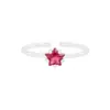 1742 Estilo Coreano INS Nicho Design de Luxo Leve Cor Simples Anel de Zircônia Estrela Anel de Prata S925 Feminino