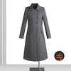 Abrigo de lana de largo medio para mujer otoño e invierno Nuevo acolchado grueso cálido abrigo de lana peto abrigo gris