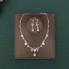 Traje de tocado nupcial accesorios para el cabello corona diadema aretes boda collar de boda coreana joyería accesorios de boda venta al por mayor