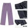 Calças casuais de softshell impermeáveis para homens e mulheres, estilo dopamina de outono, calças de trabalho retas largas multicoloridas para meninas