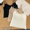 Talla Extra Seda de Hielo Sin Costuras Tacto Nude Ribete de Encaje de Pestañas Camisola con Escote en V Ropa Interior Base Chaleco Push-up para Mujer Espalda Bonita