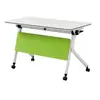 Escritorio de Oficina Multifuncional Mesa de Conferencias Plegable y Sillas Mesa Larga Móvil para Empalmar con Ruedas Combinación de Escritorio y Silla para Capacitación