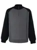 Suéter de Punto con Bloques de Color y Media Cremallera Estilo Coreano Ajustado para Hombre Otoño e Invierno Capa Base Casual Pulóver de Bloques de Color Cálido Marca de Tendencia