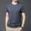 Camiseta de manga corta de verano para hombre, manga media, algodón mercerizado, seda de hielo, con base de algodón, camiseta interior para hombre, nueva camiseta 2023