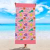 Toalha de Praia de Microfibra Amazon Toalha Esportiva Absorvente Colorida Estampa Digital de Coco Xale para Adultos