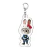 Estilo Ins Llavero de Zootopia Judy Nick Acrílico Dibujos Animados Accesorios Colgante para Pareja