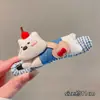 Pinza para el Cabello a Cuadros con Cachorro de Dibujos Animados para Niñas, Nuevo Estilo Pinza de Pico de Pato para Moño en la Parte Trasera de la Cabeza, Lindo Accesorio para el Cabello para Niñas