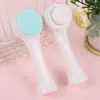 Escova de Limpeza Facial de Dupla Face, Instrumento de Limpeza Facial de Silicone com Cerdas Macias, Escova de Limpeza Facial Manual, Artefato de Lavagem Facial do Douyin, Dispositivo de Limpeza Profunda de Poros
