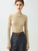 Otoño Invierno Sin Costuras Cachemira Mujer Hombro Descubierto Adelgazante Capa Base Manga Larga Ropa Interior Tejido de Lana