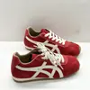 Zapatos de Entrenamiento Alemanes Rojos Versátiles Populares Yomuni para Mujer, Zapatos Deportivos Casuales de Cuero Genuino Tiger, Zapatos de Running Versátiles con Suela Suave de Moda