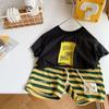 Algodão menina desenhos animados manga curta estampada camiseta do menino verão moda marca top verão bebê meia-manga roupa infantil
