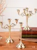 Suporte de Velas Estilo Europeu com Uma, Três ou Cinco Cabeças, Suporte de Velas de Haste Longa para Casamentos, Jantares à Luz de Velas, Hotéis, Aniversários e Decoração de Casa