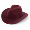 Chapéu de feltro de cor sólida de origem transfronteiriça, chapéu de jazz retrô britânico, chapéu de cavalheiro de aba plana para homens e mulheres, chapéu de topo plano da Amazon