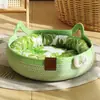 Nido para Gatos, Nido Tejido Universal para Mascotas para Todas las Estaciones, Tablero Rascador para Gatos, Resistente a los Arañazos, Resistente al Desgaste, No Suelta Pelo, Lavable, Nido Fresco de Verano, Nido para Dormir