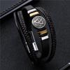 Pulsera de cuero para hombre de moda europea y americana, personalidad Joker, pulsera de cuero tejido multicapa, estilo punk, cuerda de mano al por mayor