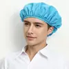 Gorro de tela elástica libre de polvo de grado alimenticio para taller de fábrica, gorra de trabajo lavable, anticaída de cabello, transpirable, para chef, reutilizable