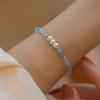 Pulsera de Perlas de Agua Dulce Baby Zhuji de Aguamarina Natural Pulsera de Cristal Azul Fresco Dulce Verano Xiaozhong