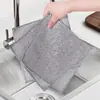 Paño de Limpieza de Alambre de Acero para Estufa de Cocina del Hogar, No Graso, Engrosado, Absorbente de Tres Capas, Estropajo que No Suelta Fibras para Lavar Platos y Ollas