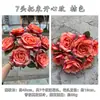 Buquê de Flores Artificiais Rosa Branca para Comércio Exterior com 7 Cabeças, Rosas Felizes para Buquês de Casamento, Decoração de Casa e Estofados Macios