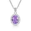 Transmisión en Vivo Más Vendido Piedra Preciosa de Color Corte Flor de Hielo Huevo de Paloma Pétalo Collar Forma de Huevo Diamante de Alto Carbono Moda Versátil Colgante Joyería