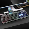 Teclado y Ratón Luminous con Cable Limo T25 Set de Teclado y Ratón Metálico Teclado Mecánico de Sensación Colgante Retroiluminación Juego Oficina