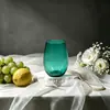 Copas de Vino de Plástico, Copas Simples Sin Pie de Base Alta, Copas de Whisky de Alto Valor para Uso Doméstico, Acero Inoxidable Estilo Europeo Retro de Lujo Ligero