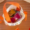 Bolsa de tela para dulces de boda pequeña fresca caja de dulces de boda bolsa de regalo con mano red de regalo bolsa de fruta de azúcar moreno suministros de boda