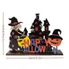 Decoraciones de Halloween Transfronterizas, Calabazas Calaveras, Accesorios para Montaje de Escena de Ambiente de Fiesta, Adornos de Mesa de Madera