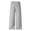 Pantalones Anchos Rectos Sueltos para Hombre con Bordado de Bolsillo Personalizado, Pantalones Deportivos de Moda Estilo Americano con Diseño de Ala, Pantalones Largos de Pierna Ancha