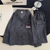 Nuevo Estilo de Primavera y Otoño para Niñas, Manga Larga, Pantalón Largo, Dibujos Animados, Ropa de Casa Cómoda con Cuello de Muñeca y Diseño de Algodón Nube, Conjunto Padre-Hijo