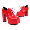 Sapatos de Salto Alto Novos da Primavera de 2026 Comércio Exterior Transfronteiriço Salto Alto Tamanho Grande 40-48 Cadarço Impermeável Plataforma Sapatos Femininos