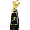 Trofeo de Alta Calidad para Aniversario Trofeo Personalizado de Cristal y Metal 5 10 15 20 Años Premio Souvenir para Reunión Anual de Empresa