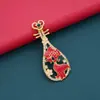 Aleación Electroforesis Rojo Pez Dorado Pipa Color Diamante Conservación del Color Accesorios Antiguos Hecho a Mano DIY Pasador Material para Tocados