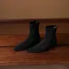 2026 Estilo Coreano Otoño/Invierno Nueva Tendencia Botas Elásticas de Gamuza con Punta Fina Nuevas Botas Versátiles Adelgazantes que Aumentan la Altura Botas Cortas