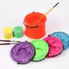 Balde Infantil Dobrável para Pescar Peixes e Caranguejos na Praia, Balde Portátil para Misturar Tintas de Arte, Balde para Lavar Pincéis