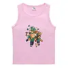 Chaleco de Verano para Niños de Minecraft Estilo Coreano Algodón Puro Camiseta Básica Casual Transpirable Dulce Chaleco sin Mangas para Niños Medianos