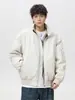 Chaqueta de Algodón Jack's para Hombre Color Noche Oscura Roja Corte Slim Tres Pruebas Cálida Cuello Alto Chaqueta de Vuelo Abrigo de Algodón