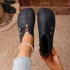 Zapatos Casuales Planos de Piel Suave Estilo Nuevo Primavera 2026 para Mujer, Punta Redonda, Boca Baja, Sin Cordones, Zapatos para Mujer Talla Grande