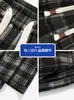 Pantalones Cuadros Blanco y Negro Retro para Niños Primavera y Otoño 2025 Nuevos Pantalones Americanos de Pierna Ancha Sueltos Rectos Caídos Casuales