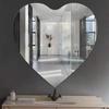 Espejo de pared autoadhesivo, espejo acrílico en forma de corazón, espejo de maquillaje, espejo de amor, espejo suave, espejo de tocador, espejo de tocador.