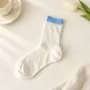 Calcetines finos de verano, calcetines de media pantorrilla para mujer, calcetines de malla hueca de colores caramelo lindos estilo japonés, calcetines transpirables para pantorrilla, calcetines de moda para mujer