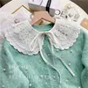 Gola Falsa de Renda Versátil Novo Estilo Xale Feminino Acabamento em Renda Decoração de Temperamento Rejuvenescedora Gola Lisa Lenço Pequeno Gola Falsa