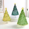 Árvore de Natal de Vidro Giratória Zibo Vidro Natal Famosa na Internet Decoração de Mesa Presente Ornamento Jingdezhen Item Quente