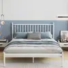 Cama moderna minimalista con estructura de hierro, cama doble reforzada de 1,8 m, cama de hierro forjado estilo nórdico, cama de hierro plegable, cama individual de 1 m