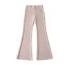 Pantalones Casuales Estilo Americano Chica Picante Versátiles Ajustados de Cintura Alta Acampanados Moda Puro Deseo Celebridad de Internet Simples de Pierna Ancha