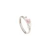 Anillos de Pareja Sakura por Ti Anillos de Pareja S999 Plata Pura para Hombres y Mujeres Anillos de Sakura Lujo Ligero Regalo de San Valentín