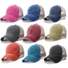 Gorra de béisbol transpirable de color lavado a juego de malla para hombre 2025 estilo coreano primavera y verano gorra versátil sombrero de sol para mujer