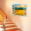Adesivos de Parede Janela Falsa de Novo Produto Transfronteiriço Cenário Natural Fora da Janela Fundo de Parede Autoadesivo para Casa Adesivos de PVC